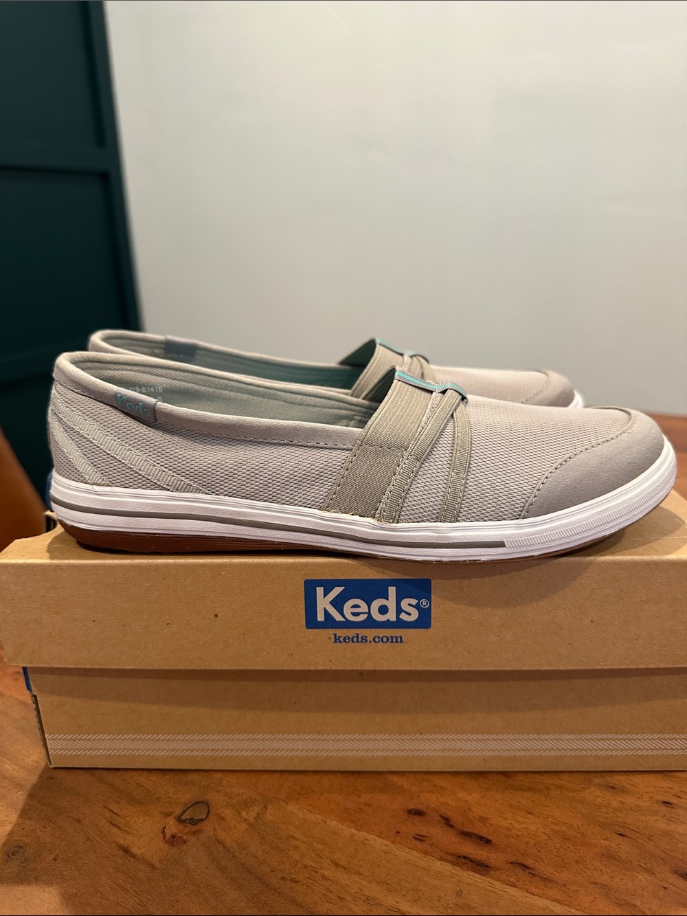 Keds Women’s Slip-On Sneakers in Light Taupe